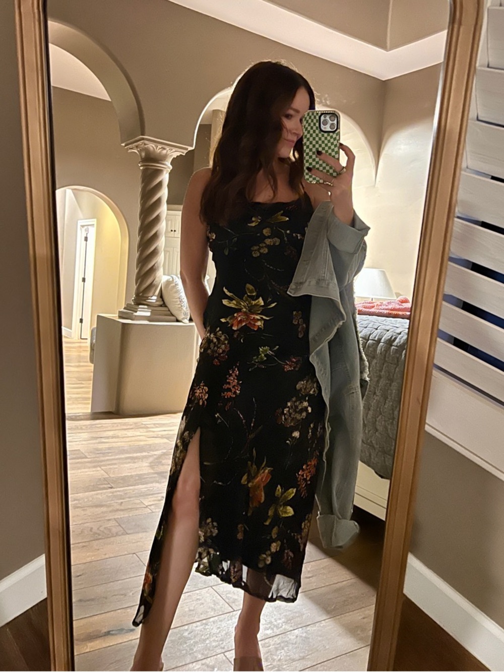 Astr Black Floral Midi Dress with Yellow & Green Accents - Picture 8 of 8